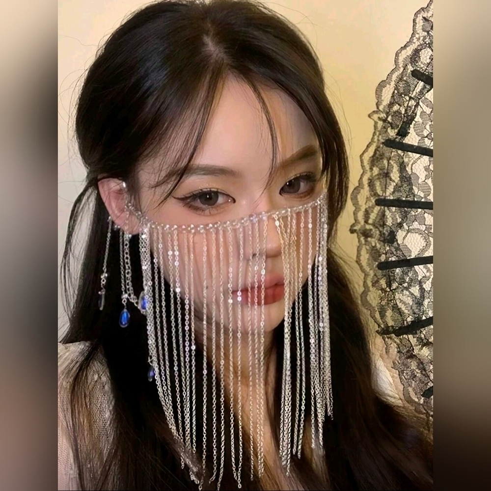 Face Veil with Tassel Jewelry - Picture 7 of 14